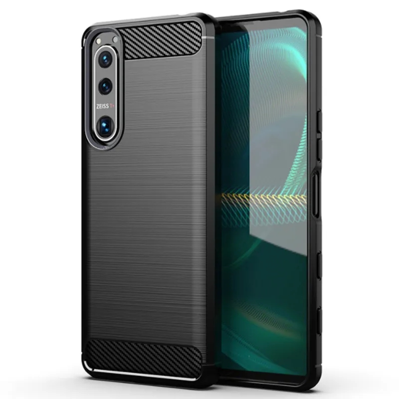 สําหรับ Sony Xperia 5 III เคสซิลิโคนกันกระแทกฝาหลังสําหรับ sony 5iii เคสคาร์บอนไฟเบอร์แบบนุ่ม