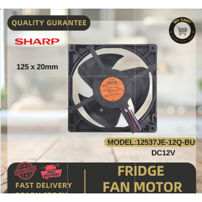 WZ SHARP มอเตอร์พัดลมตู้เย็น/มอเตอร์ Kipas Peti Sejuk箱พัดลมพัดลม12537JE-12Q-BU/DC12V/SJ-406M-SS SJ-3