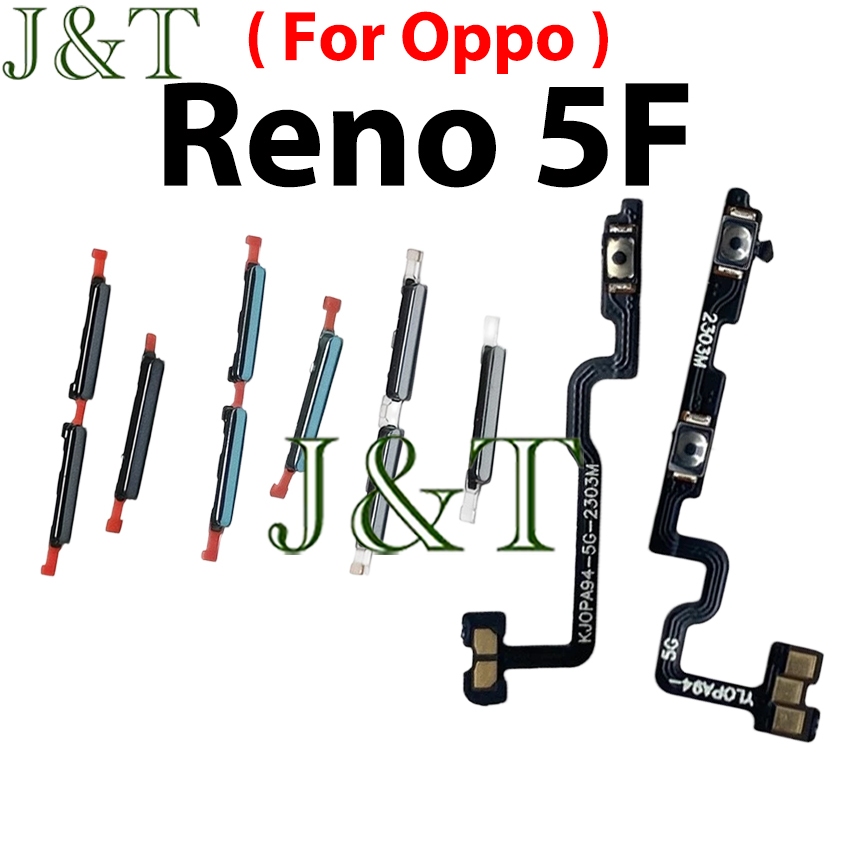 สําหรับ OPPO Reno 5F ปริมาณด้านข้างปุ่ม Flex สายปิดระดับเสียงขึ้นและลง ปุ่มปุ่มด้านข้าง Ribbon Flex 