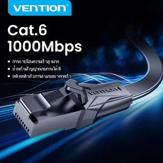 Vention สายอีเธอร์เน็ต CAT-6 อาร์เจ45 สายอินเตอร์เน็ต สายแลน CAT6 แบน 1,000Mbps กิกะบิตความเร็วสูง สายเคเบิลเครือข่าย ใช้ได้กับ แล็ปท็อป เราเตอร์