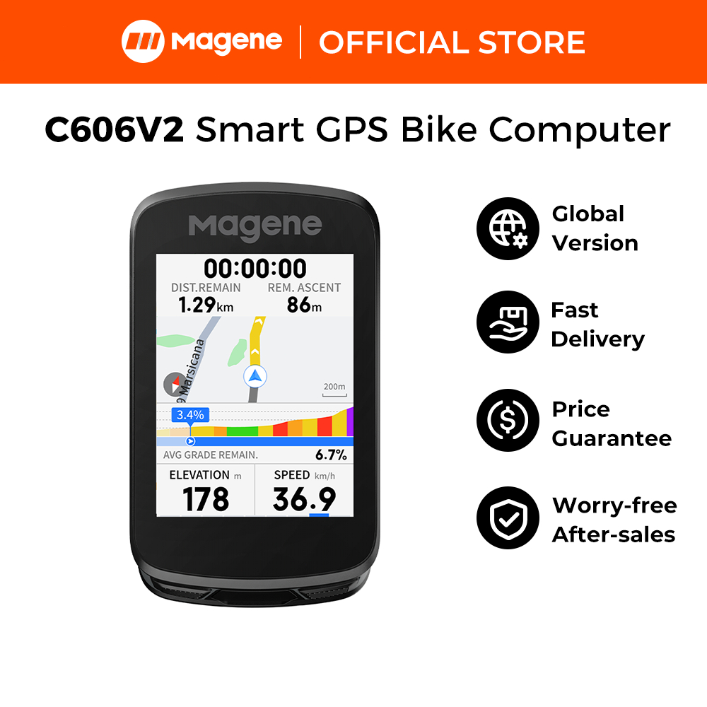 Magene C606 V2 คอมพิวเตอร์จักรยานสมาร์ทพร้อม GPS, ClimbPro, Strava Segments, โอนถ่ายข้อมูลผ่าน Wi-Fi และ Bluetooth
