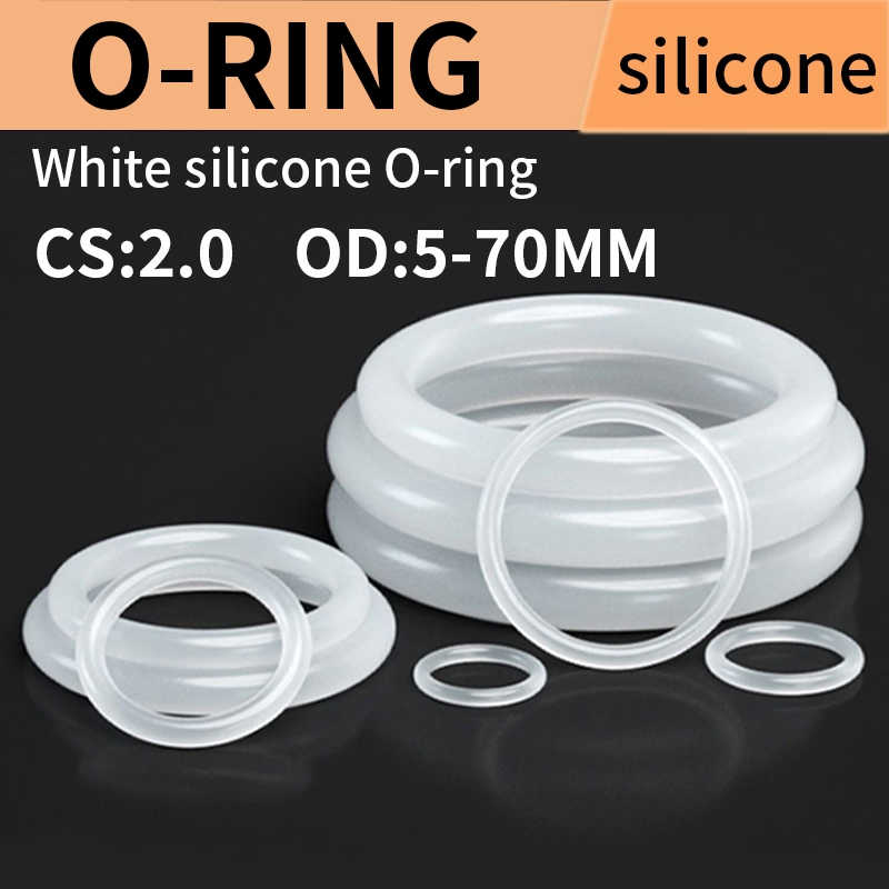 โอริง O-Ring [VMQ] ซิลิโคนโอริงสีขาวเส้นผ่านศูนย์กลางภายนอก 5-70 มม. * เส้นผ่านศูนย์กลางลวด 2 มม. ปะ