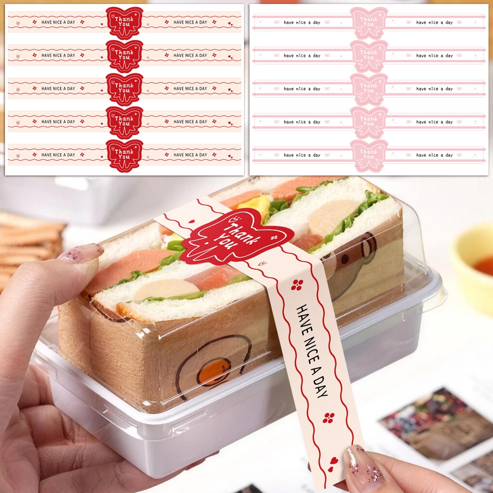 50ชิ้น/แพ็คยาวกุทัณฑ์ออกแบบขอบคุณสติ๊กเกอร์, "มีวันที่ดี" อบเค้กบรรจุภัณฑ์ตกแต่งฉลากปิดผนึก