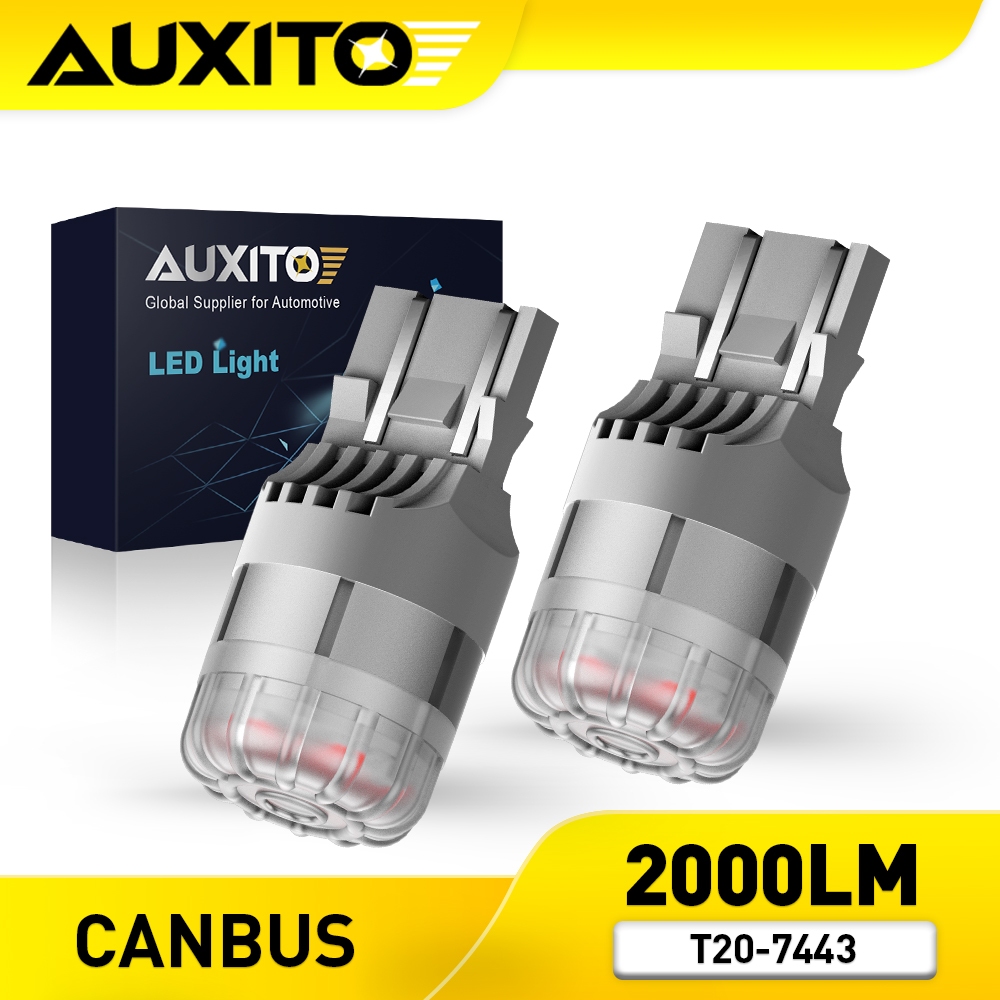 AUXITO 2PC T20 7443 W21/5W หลอดไฟ LED 3020 SMD Double Contact สําหรับไฟเบรคไฟท้ายหยุด