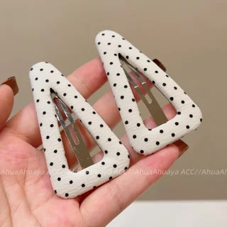 ญี่ปุ่นเกาหลีสไตล์ใหม่ Hand-Made Polka Dot ผ้า Breaking Bangs Breaking คลิป Retro Age-Reduction ผมหักคลิปด้านข้าง