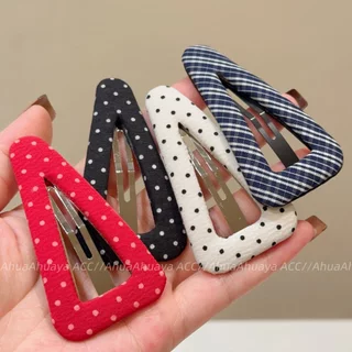 ญี่ปุ่นเกาหลีสไตล์ใหม่ Hand-Made Polka Dot ผ้า Breaking Bangs Breaking คลิป Retro Age-Reduction ผมหักคลิปด้านข้าง