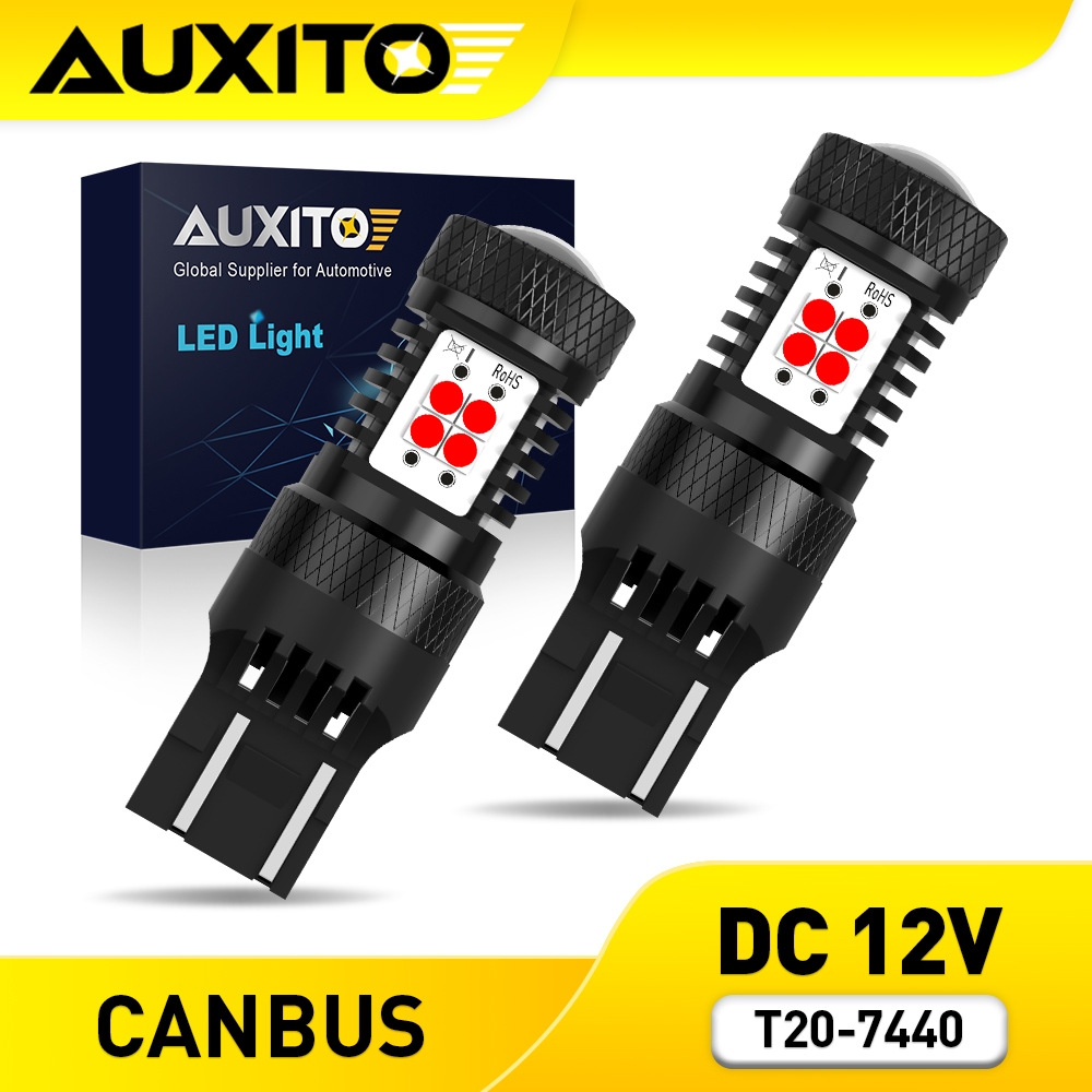 AUXITO 2PC หลอดไฟเบรกแคนบัส LED W21 5W 7443 T20 7443 7440 สําหรับสํารองไฟถอยหลัง