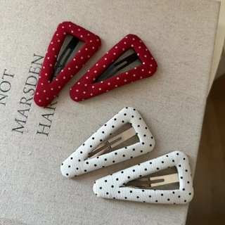 ญี่ปุ่นเกาหลีสไตล์ใหม่ Hand-Made Polka Dot ผ้า Breaking Bangs Breaking คลิป Retro Age-Reduction ผมหักคลิปด้านข้าง