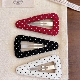 ญี่ปุ่นเกาหลีสไตล์ใหม่ Hand-Made Polka Dot ผ้า Breaking Bangs Breaking คลิป Retro Age-Reduction ผมหักคลิปด้านข้าง