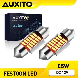 AUXITO 2PC หลอดไฟ LED 31 มม C5W 36 มม. สว่างมาก สําหรับติดป้ายทะเบียนรถยนต์