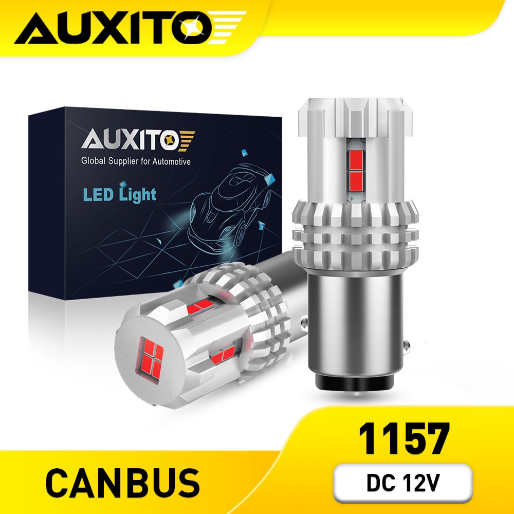AUXITO 2PC ไฟเบรกรถยนต์ Led 1157 7507 BAY15D P21/5W 3020 12-SMD DRL 6000K 12V สีขาว