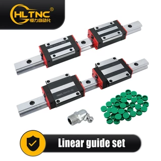 HLTNC 2 ชิ้น HGR15 HGR20 Square Linear Guide Rail 200 มิลลิเมตร-900 มิลลิเมตร + 4 ชิ้น HGH15CA HGW15CC HGH20CA HGW20CC สําหรับ CNC Router แกะสลัก