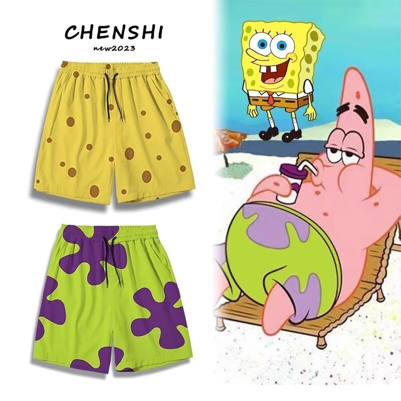 Patrick Star Shorts กางเกงชายหาดทรงหลวมสําหรับผู้ชายและผู้หญิง
