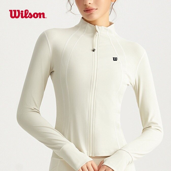 Wilson Tennis Jersey ผู้หญิง แขนยาวซิปเต็มตัว สไตล์ใหม่สำหรับฤดูใบไม้ร่วง