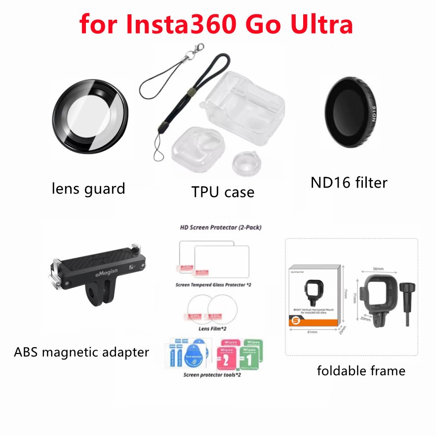 HD Optical Glass Lens Guard Filter Protector Insta360 GO Ultra Lens Guard กันน้ํา Anti-Fog กระจกป้องกันสําหรับ Insta360 Go Ultra