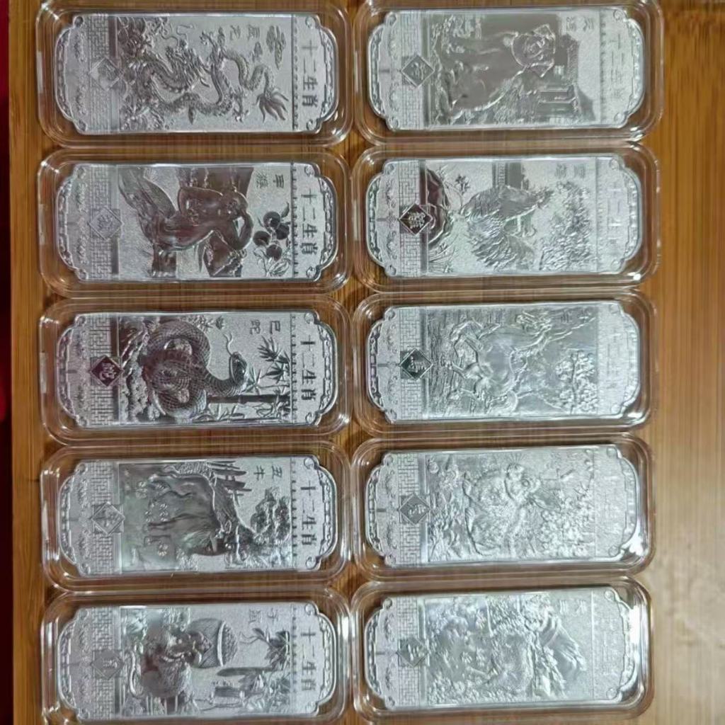 การลงทุน Silver Bar s9999 Silver Plated Alloy Silver Bar Investment Collection ของที่ระลึก 1.15 BCEY