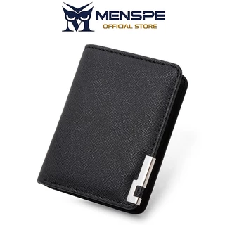 MENSPE กระเป๋าสตางค์ผู้ชายเรียบง่ายสั้นนุ่ม PU กระเป๋าสตางค์ธุรกิจ Multi-Card ตําแหน่งผู้ถือ Mini กระเป๋าเดินทางเหรียญ
