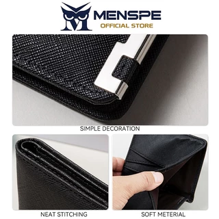 MENSPE กระเป๋าสตางค์ผู้ชายเรียบง่ายสั้นนุ่ม PU กระเป๋าสตางค์ธุรกิจ Multi-Card ตําแหน่งผู้ถือ Mini กระเป๋าเดินทางเหรียญ