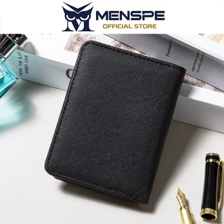 MENSPE กระเป๋าสตางค์ผู้ชายเรียบง่ายสั้นนุ่ม PU กระเป๋าสตางค์ธุรกิจ Multi-Card ตําแหน่งผู้ถือ Mini กระเป๋าเดินทางเหรียญ