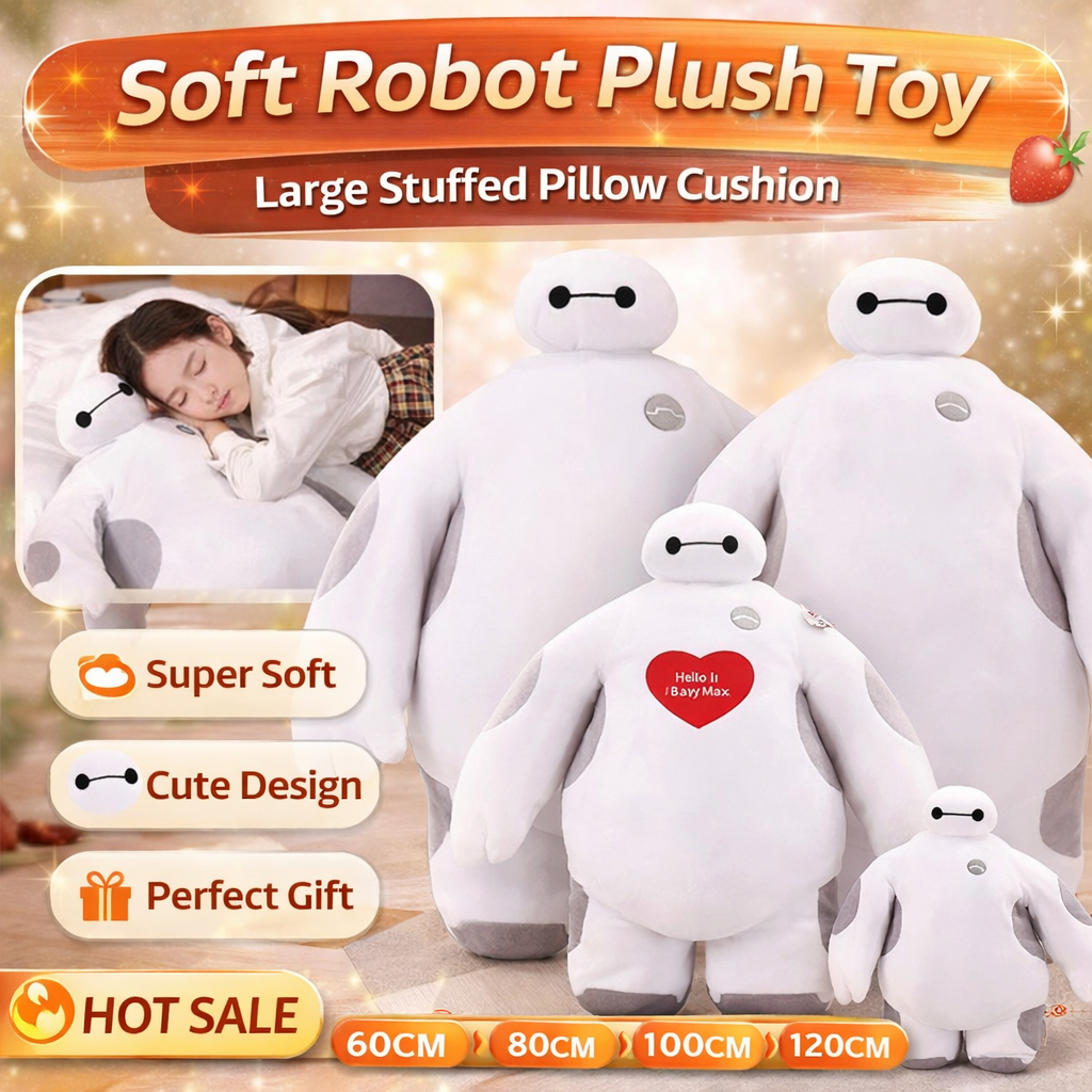 60/80/100/120 ซม. Patung Baymax Big Hero ของเล่นตุ๊กตานุ่มคุณภาพสูง Baymax ตุ๊กตาหญิงหมอนนอนเด็กวันเ