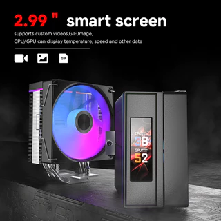Jungle Leopard K400 LCD ARGB CPU Cooler 2.99 นิ้ว 4 ท่อความร้อน 5V 3PIN ARGB Mobo Sync สําหรับ Intel LGA1155 LGA1200 LGA1700 AMD AM5 AM4