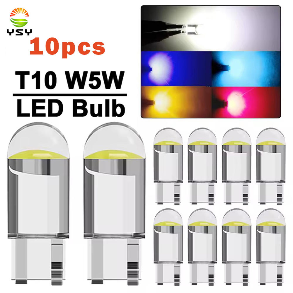 10PCS 12V 24V W5W T10 WY5W 192 194 168 หลอดไฟ LED รถสําหรับอ่านหนังสือยานยนต์ความกว้าง Clearance ไฟเ