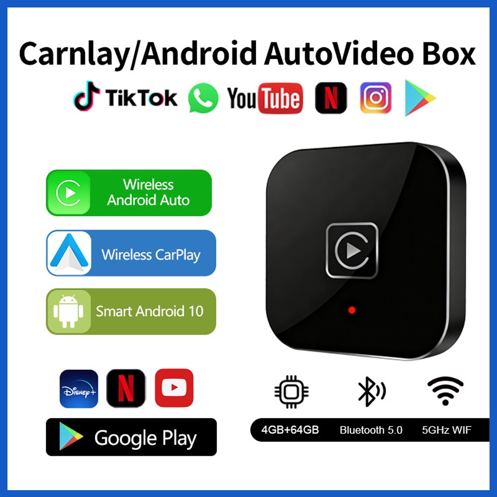 Carplay/Android AutoVideo Box CarPlay AI Box Carplay รถ android วิดีโอแบบมีสายไร้สาย CarPlay