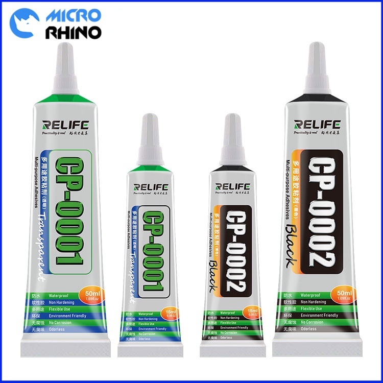 15/50ml CP-0001 กาวโปร่งใสกาวใส CP-0002 กาวสีดําสําหรับโทรศัพท์มือถือกรอบกลางหน้าจอ LCD กาวแก้ว RELI