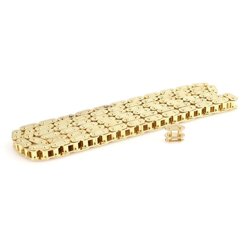 T8F Chain 118 Links สําหรับ 33cc 47cc 49cc Mini ATV 4 Wheeler Quad Chopper พ็อกเก็ตจักรยานแก๊สสกู๊ตเตอร์ทอง
