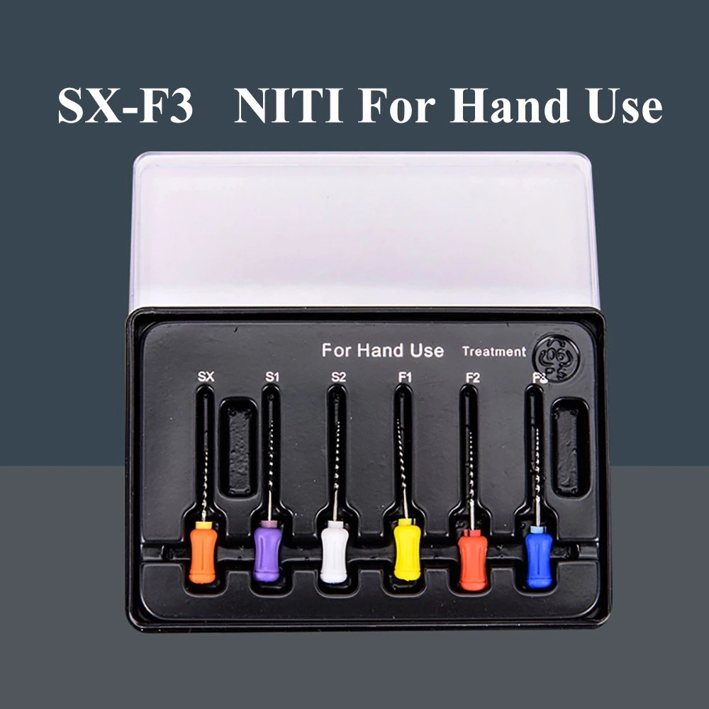 6 ชิ้น/กล่องทันตกรรม Root Canal Super Files NiTi ไฟล์ใช้มือ SX-F3 21/25 มม.