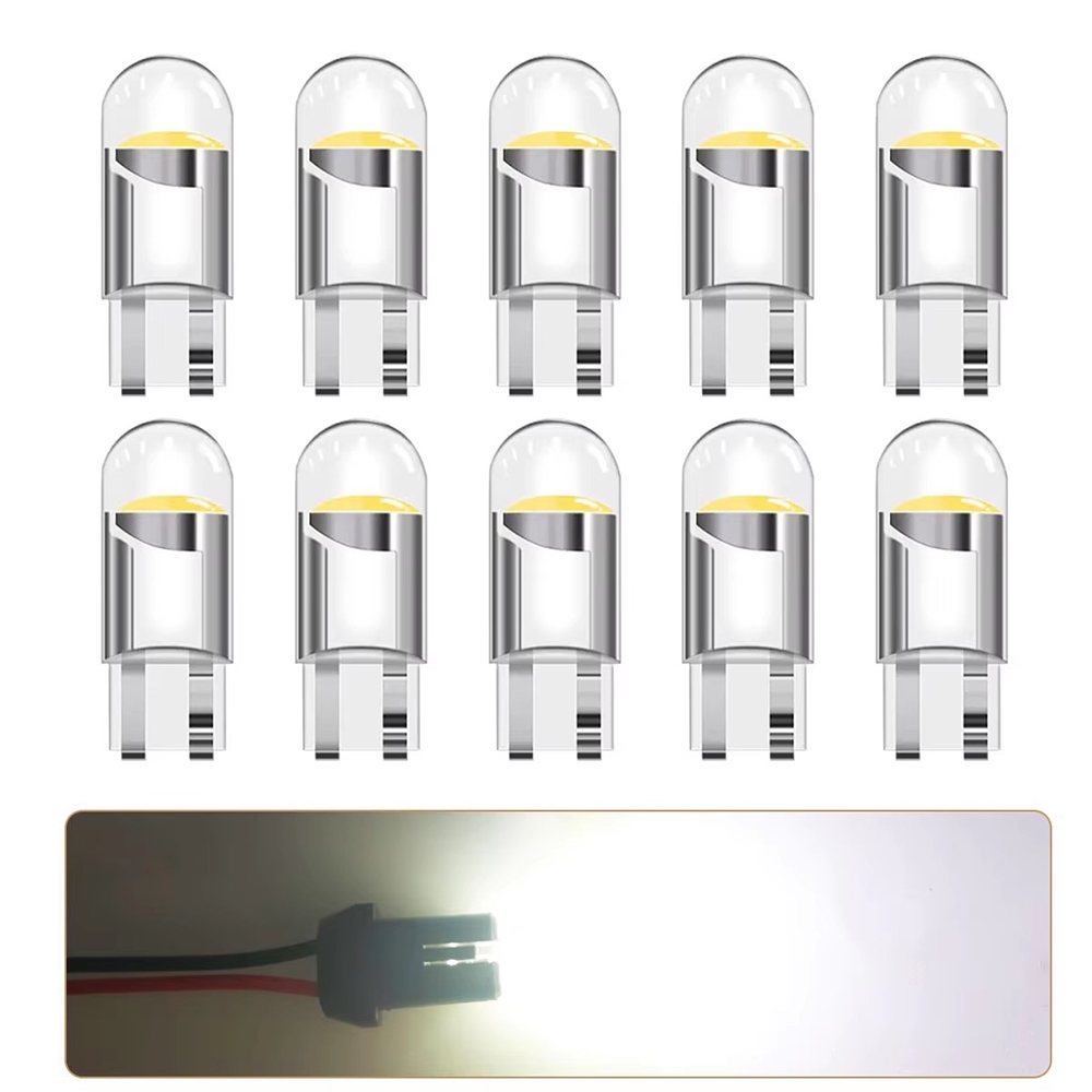 T10 W5W LED รถ Canbus แก้ว COB 6000k อ่านโดมโคมไฟ Marker Wedge ใบอนุญาตหลอดไฟ 168 194 192 DC 12V 24V
