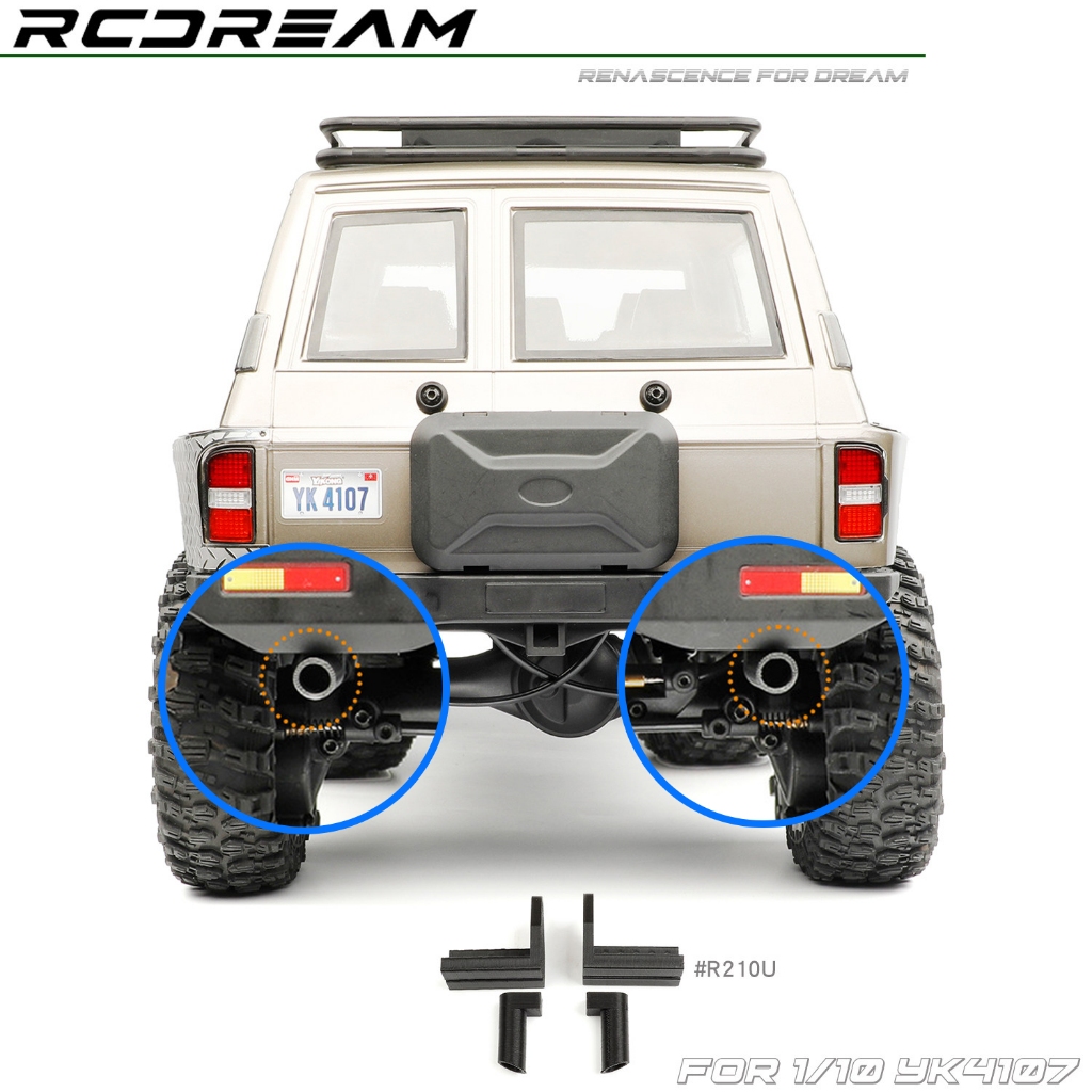 RCDream จําลองท่อไอเสีย/ปลายท่อสําหรับ 1/10 YIKONG YK4107 RC รุ่นรถ Crawler อัพเกรดการปรับเปลี่ยนอุป