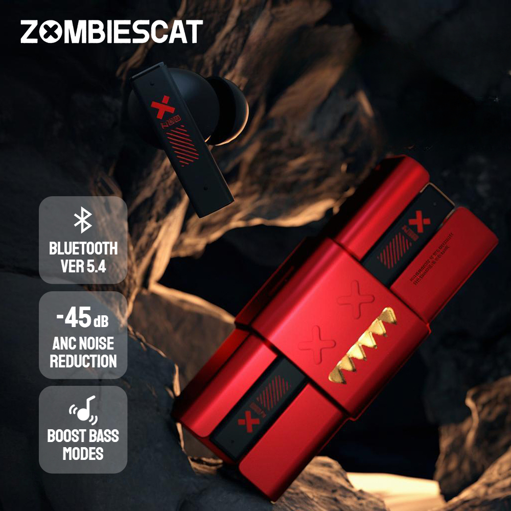 ZOMBIESCAT B10 สร้อยคอสไตล์หูฟังไร้สาย ANC Active Noise Cancelling อายุการใช้งานแบตเตอรี่ยาวนานโลหะผ