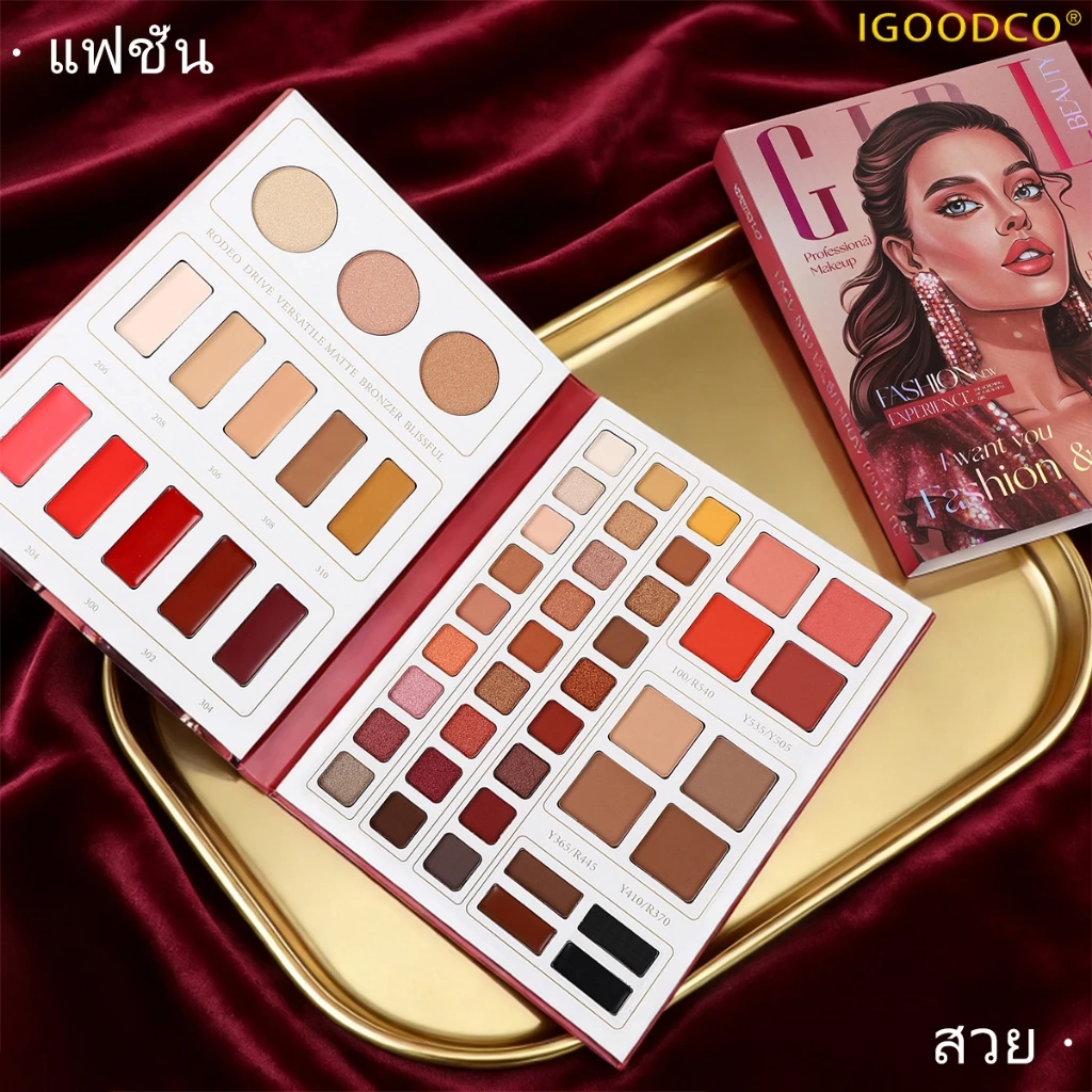 IGOODCO( IG3050) ผงละเอียดง่ายต่อการย้อมสีเงาตาสีแดงเพื่อสร้างการแต่งหน้าในชีวิตประจําวัน
