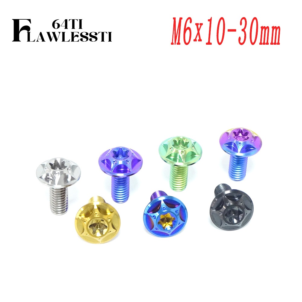 FLAWLESSTI M6x10-30 มม.G5 ไทเทเนียม Bolt ด้านหน้าด้านหลัง Fender เบรค Line Bolt สําหรับ Forza 350 AD