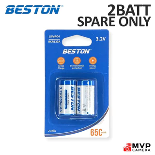 Beston ของแท้ (RCR123A 650mAh 3.2V) 2x แบตเตอรี่ชาร์จและเครื่องชาร์จ BST-CD643 ชุด
