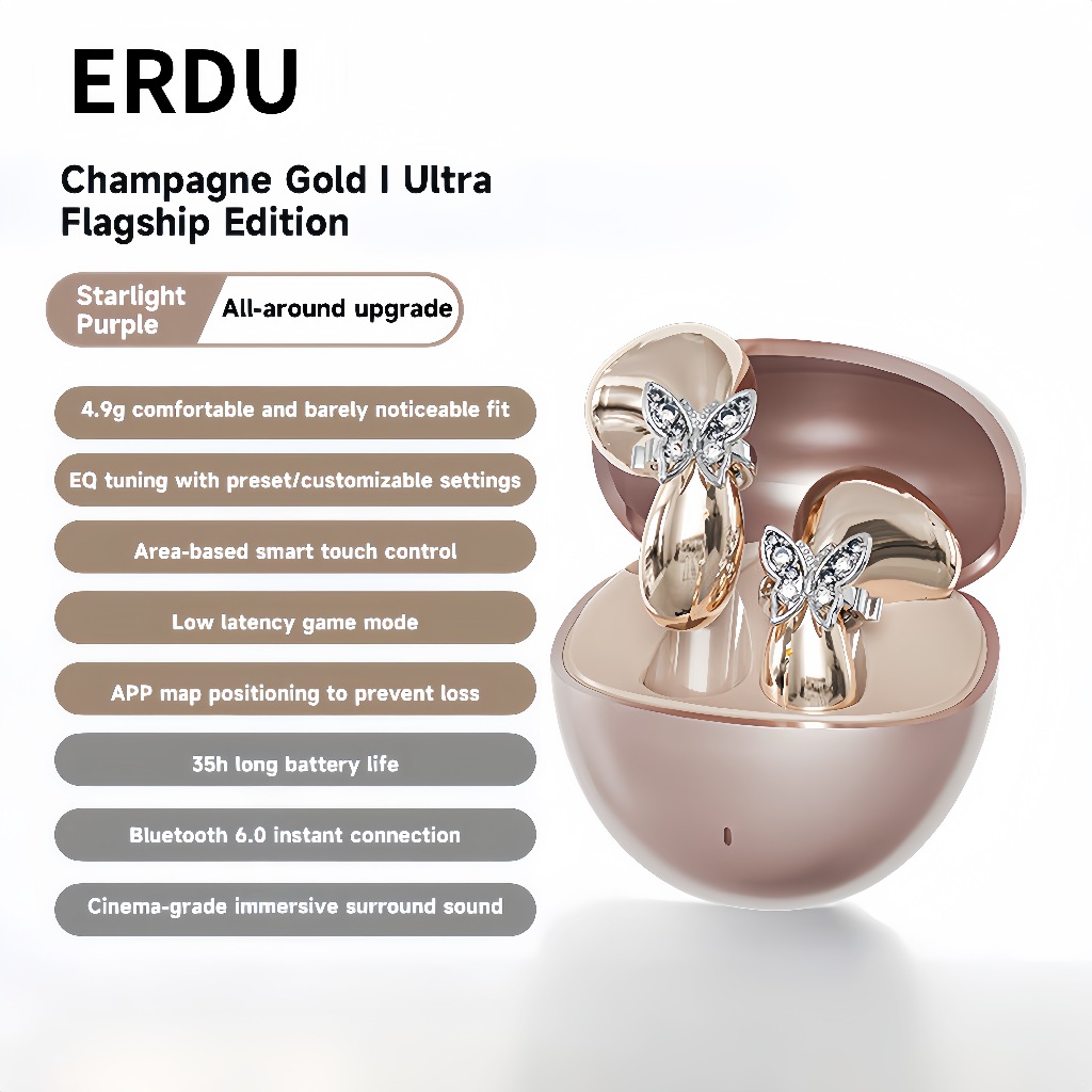 【ERDU】Air หูฟังบลูทูธ 6.0 Earbuds ANC ตัดเสียงรบกวน ไมค์ชัด Game Mode ใช้คู่