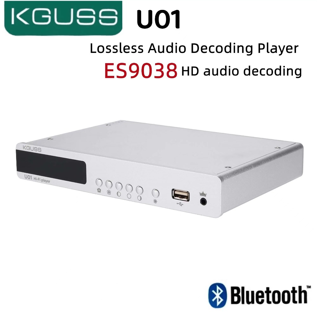 KGUSS U01 บลูทูธถอดรหัส Digital Player DAC ถอดรหัส ES9038Q2M