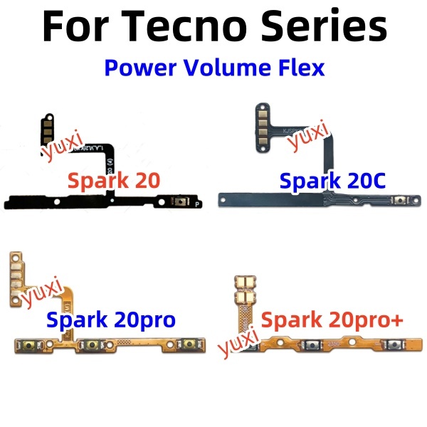 สําหรับ Tecno Spark 20 20C Pro ปุ่มปรับระดับเสียงเชื่อมต่อริบบิ้น Flex สาย KJ6 KJ5 BG7n BG7 สําหรับ 