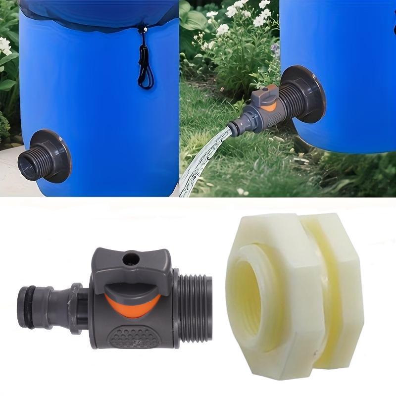 อะแดปเตอร์ถัง ไอบีซี อะแดปเตอร์ถังทนทานพร้อมวาล์วชุดการเชื่อมต่อการเก็บเกี่ยวน้ําฝน