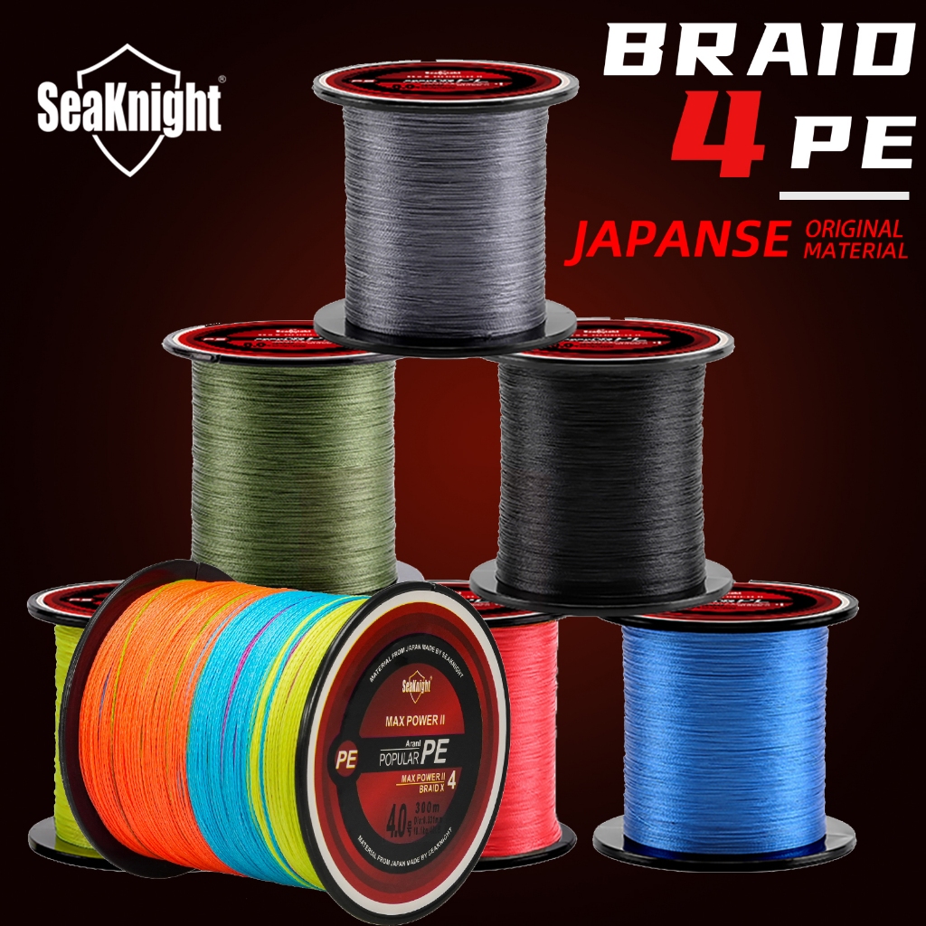 Seaknight TriPoseidon Series 4 Strands 300M PE สายตกปลาถัก 8-60LB Multifilament สายตกปลา Smooth ปลาคาร์พตกปลา