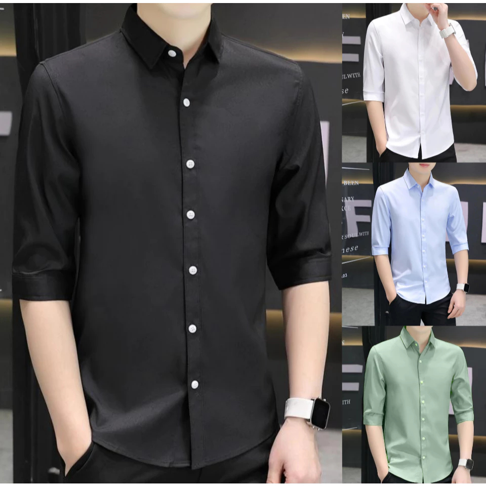 เสื้อเชิ้ตแขนสาม QuartereERSHENSHI เหมาะสำหรับลุคลำลองของผู้ชาย — صورة 8