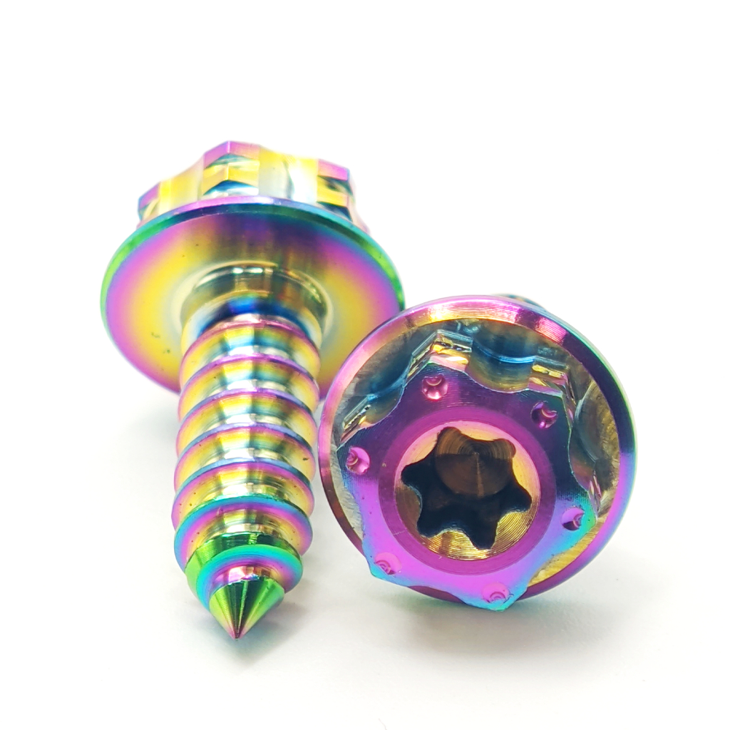 TC4 Titanium Bolt M4x15 20 มม.M5x15 20 มม.Self Tapping Flange Head สกรูสําหรับรถจักรยานยนต์รถเรือ