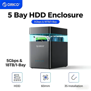 ORICO DS500 Series สถานีเชื่อมต่อ hdd 3.5 นิ้ว 5 Bay กล่องใส่ฮาร์ดไดรฟ์ SATA เป็น USB3.0/Type-C