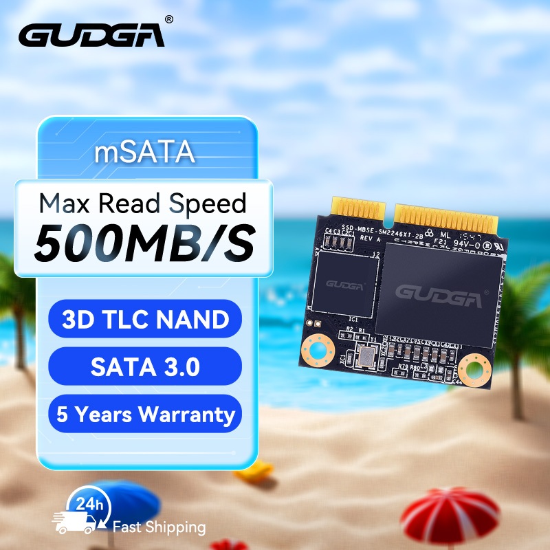GUDGA MSATA ครึ่งขนาด 2230 128GB 256GB 512GB 1TB SSD ฮาร์ดไดรฟ์ครึ่งขนาด mSATA SSD ภายใน Solid State
