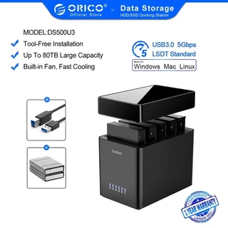 ORICO DS500 Series สถานีเชื่อมต่อ hdd 3.5 นิ้ว 5 Bay กล่องใส่ฮาร์ดไดรฟ์ SATA เป็น USB3.0/Type-C