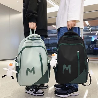 กระเป๋าเป้นักเรียนเกาหลี สีตัดกัน แฟชั่นดีไซน์เก๋ จุของเยอะ สไตล์ฮิปฮอป สะพายไปเรียน back to school