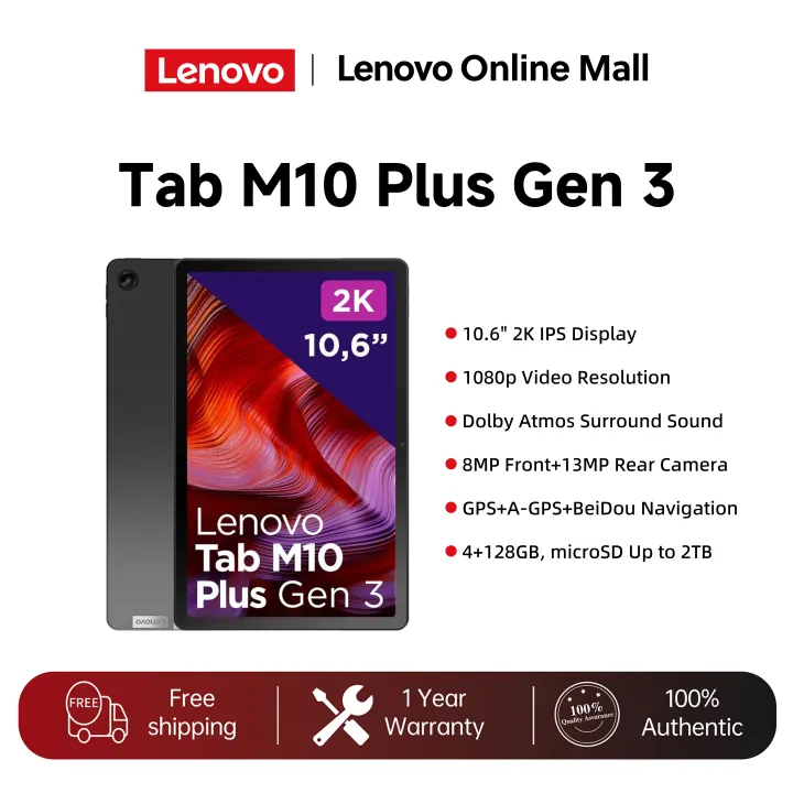 Lenovo Tab M10 Plus K10 Pro 3rd Gen 4GB 6GB RAM 64GB 128GB ROM จอ 10.61 นิ้ว 2K IPS ถนอมสายตา แบต 7700mAh ลำโพง JBL 4 ตัว Dolby Atmos ชาร์จไว 20W แท็บเล็ต WiFi LTE สำหรับเรียนออนไลน์ ทำงานที่บ้าน