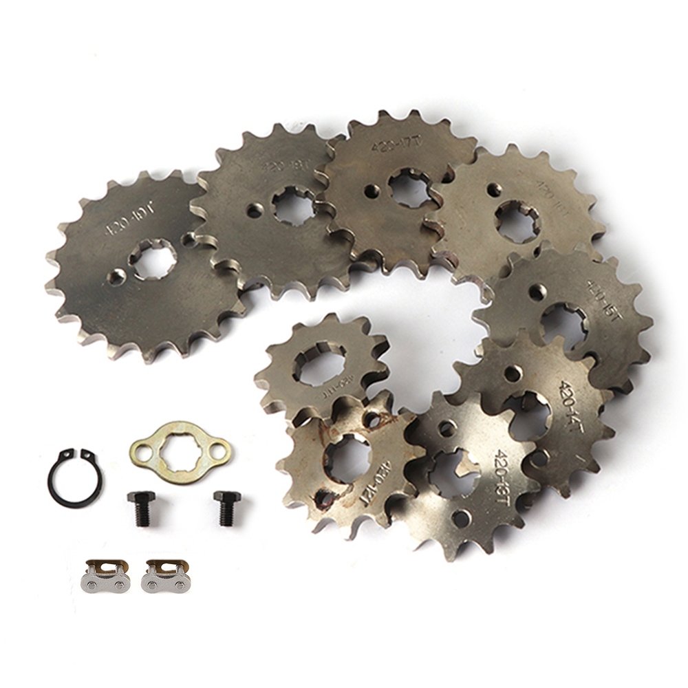 420 โซ่ 10 11 12 13 14 15 16 17 18 19T 17MM ด้านหน้าเครื่องยนต์เฟือง Cog สําหรับ 50-125cc รถจักรยานย