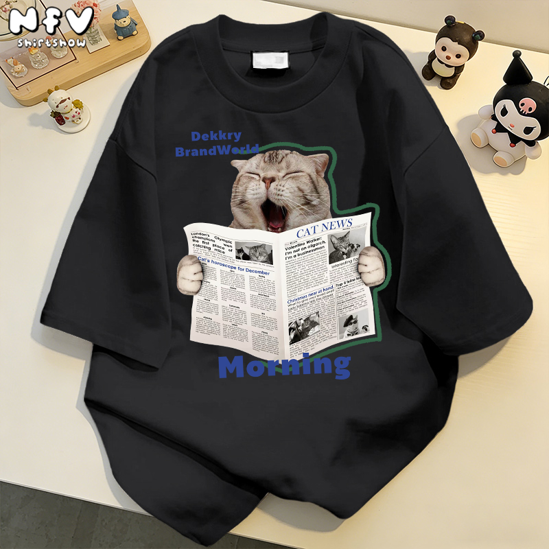 เสื้อยืดคอกลมผ้าฝ้ายแท้คุณภาพสูง พร้อมลายพิมพ์แฟชั่น ในสไตล์เกาหลี YG404